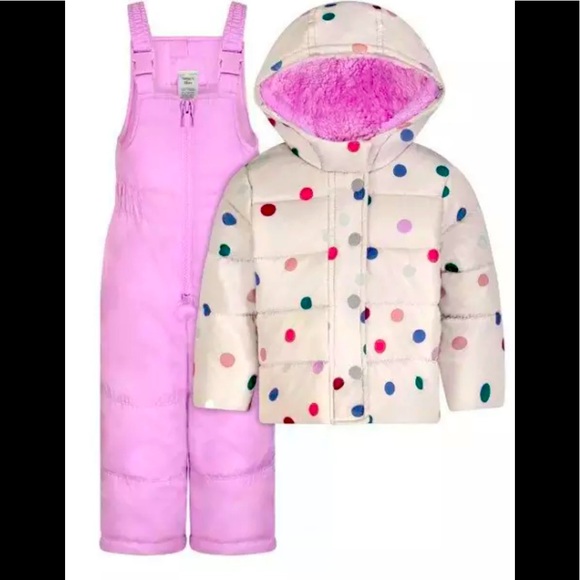 Carter's Other - NWT 14 Carters polka dots snow suit puffer jacket coat bibs pants skiing winter